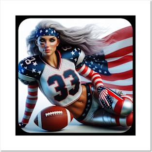 American Woman NFL Football Player #12 Posters and Art